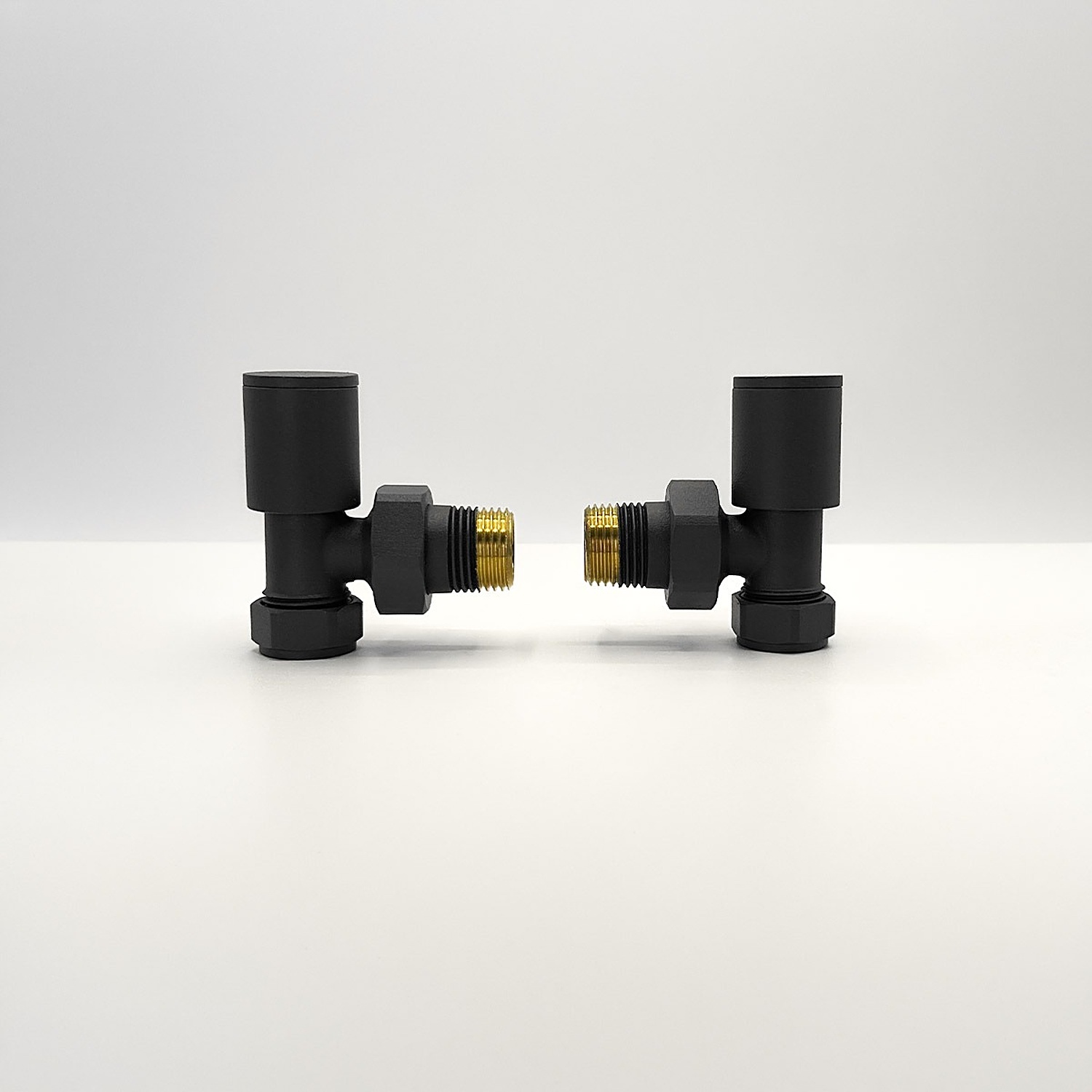 Lux Heat Angled Anthracite Grey Round Manual Valve Set - Anthracite Grey - Image 2