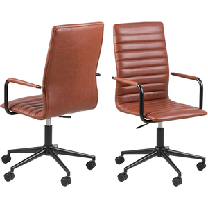 Winslow Swivel Desk Chair With Adjustable Height Function in Vintage Brandy