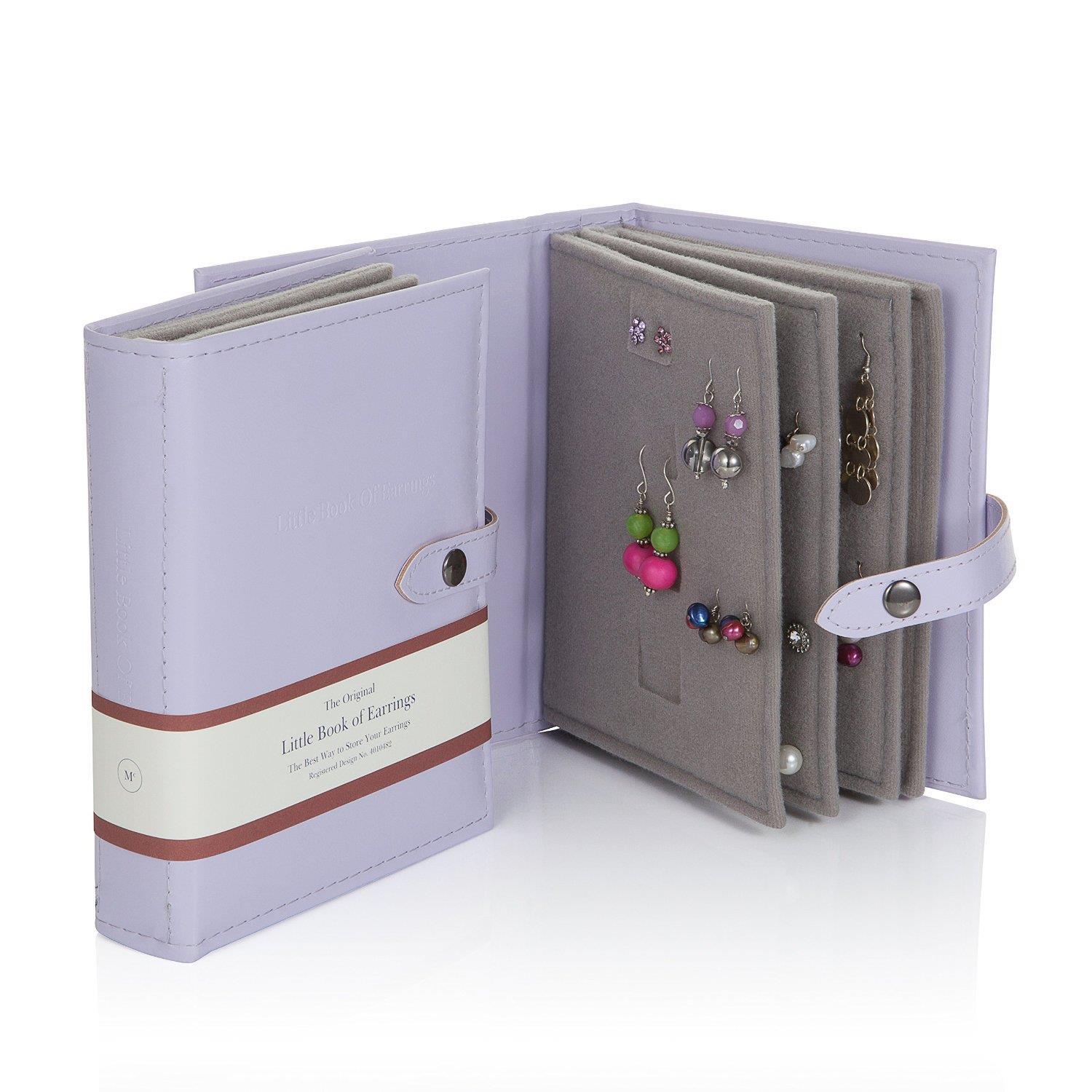 Jewellery Earrings Storage Book Box Jewelry Large Lilac Womens Birthday Gift - Image 3