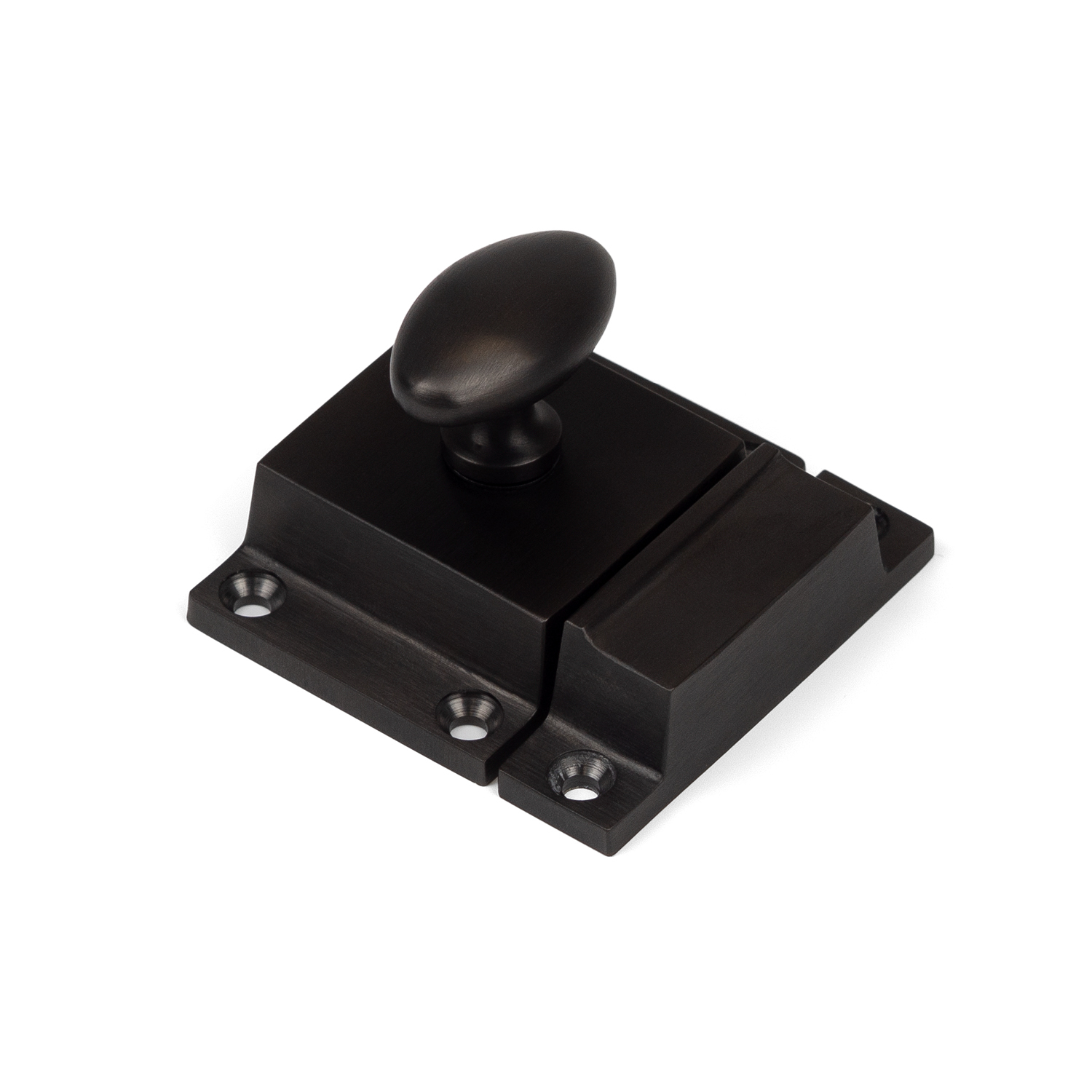 - Dark Bronze Cabinet Latch Oval Knob Thumbturn Cupboard Door Drawer Furniture - Image 2