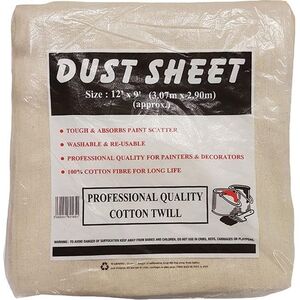 Cotton Twill Dust Sheet 12 x 9'