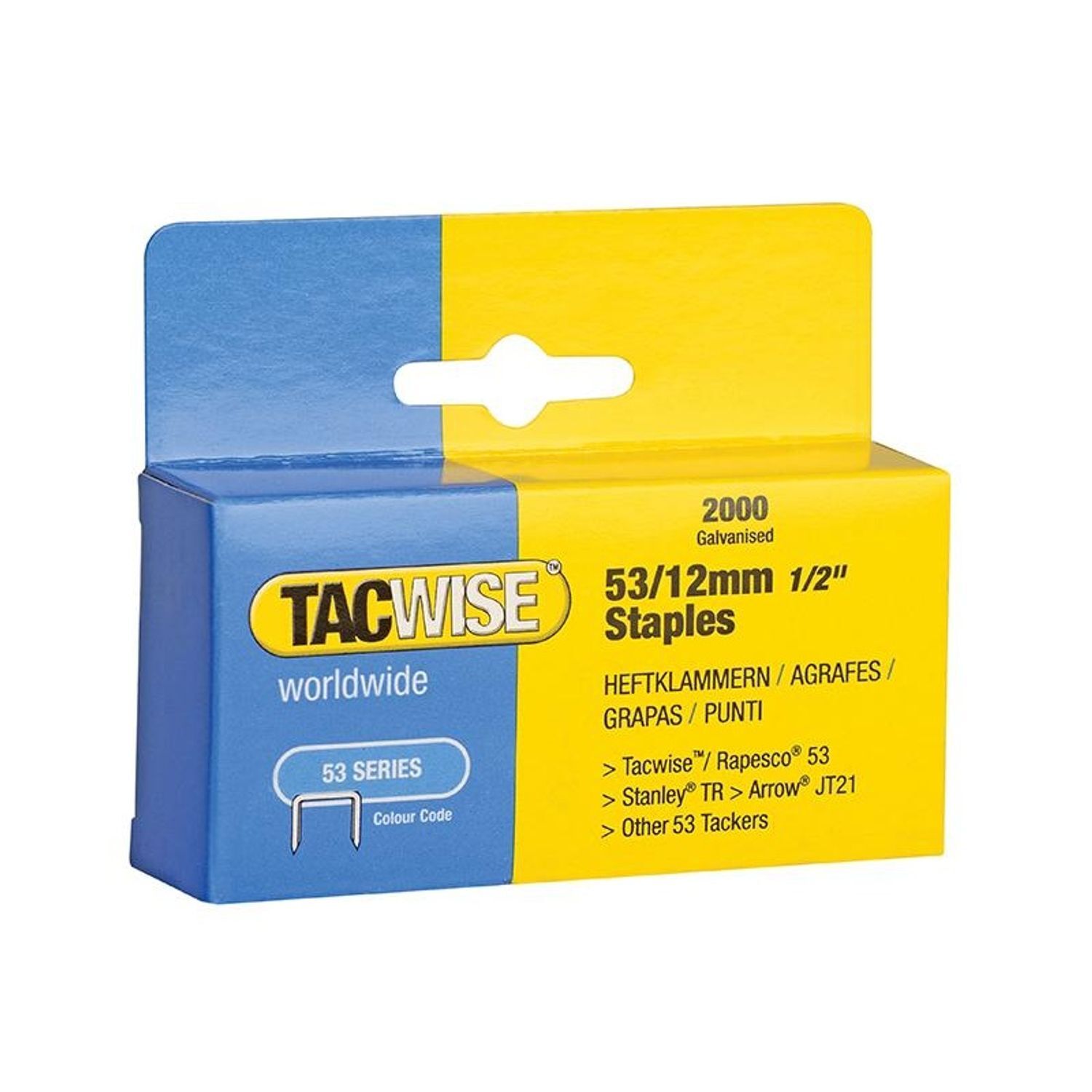 Tacwise 53 Light-Duty Staples (Type Jt21 A) A - Multi Colour