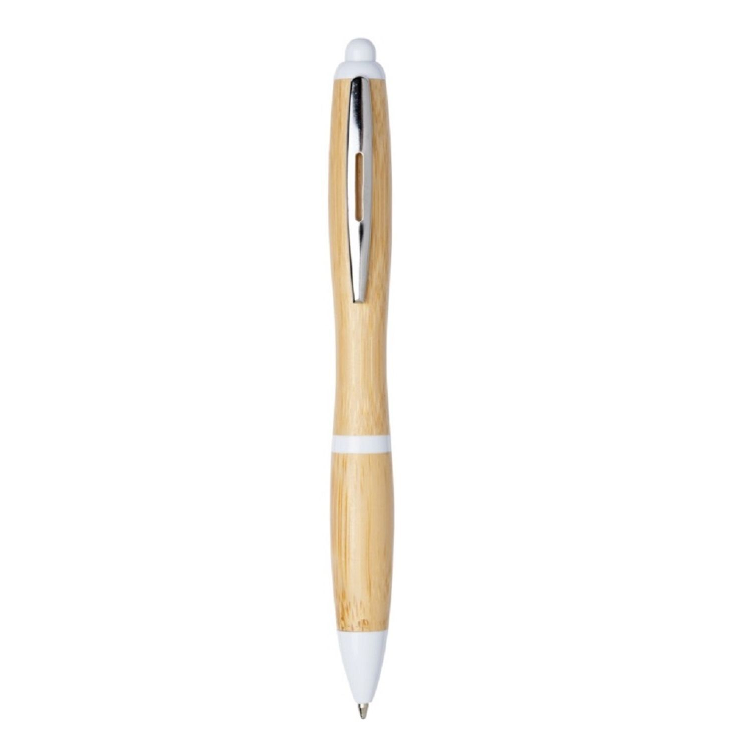 Bullet Nash Bamboo Ballpoint Pen - Natural/White