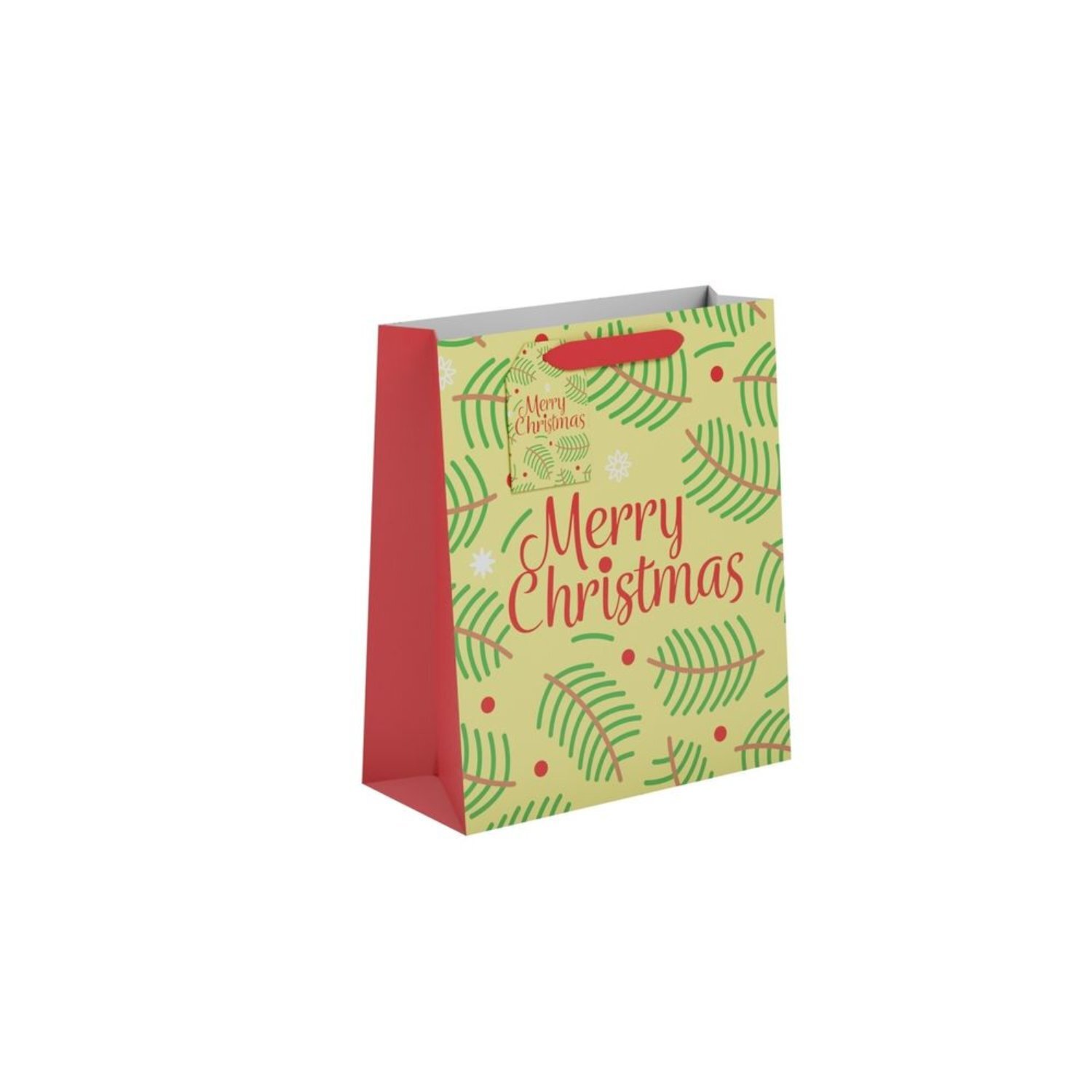  - Merry Christmas Gift Bag Medium 6 PackSand - Image 3