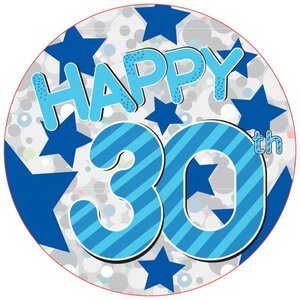 Age 30 Male Jumbo Badge Decorative Accessory Pack of 12