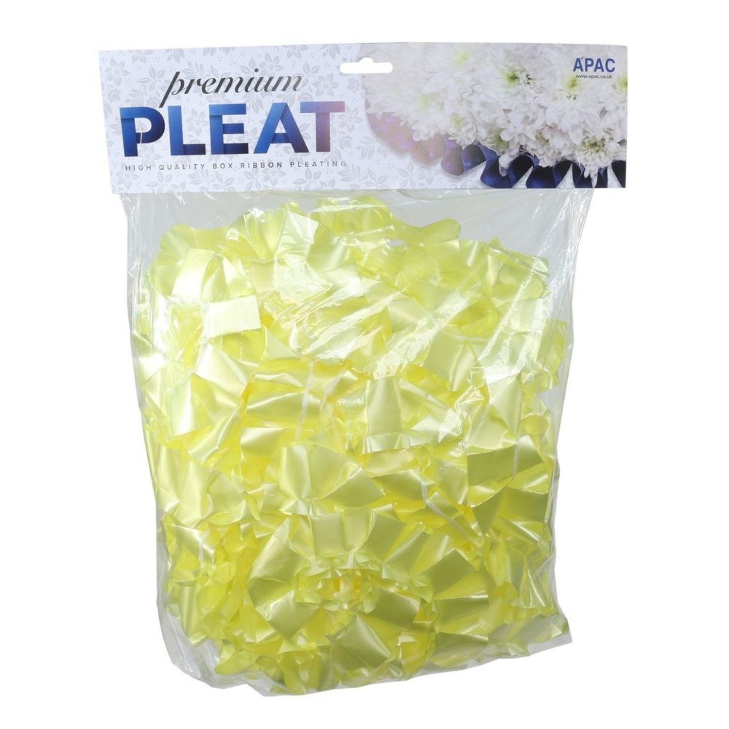 Kdmd Premium Light Yellow Pleat Ribbon Yellow - Yellow