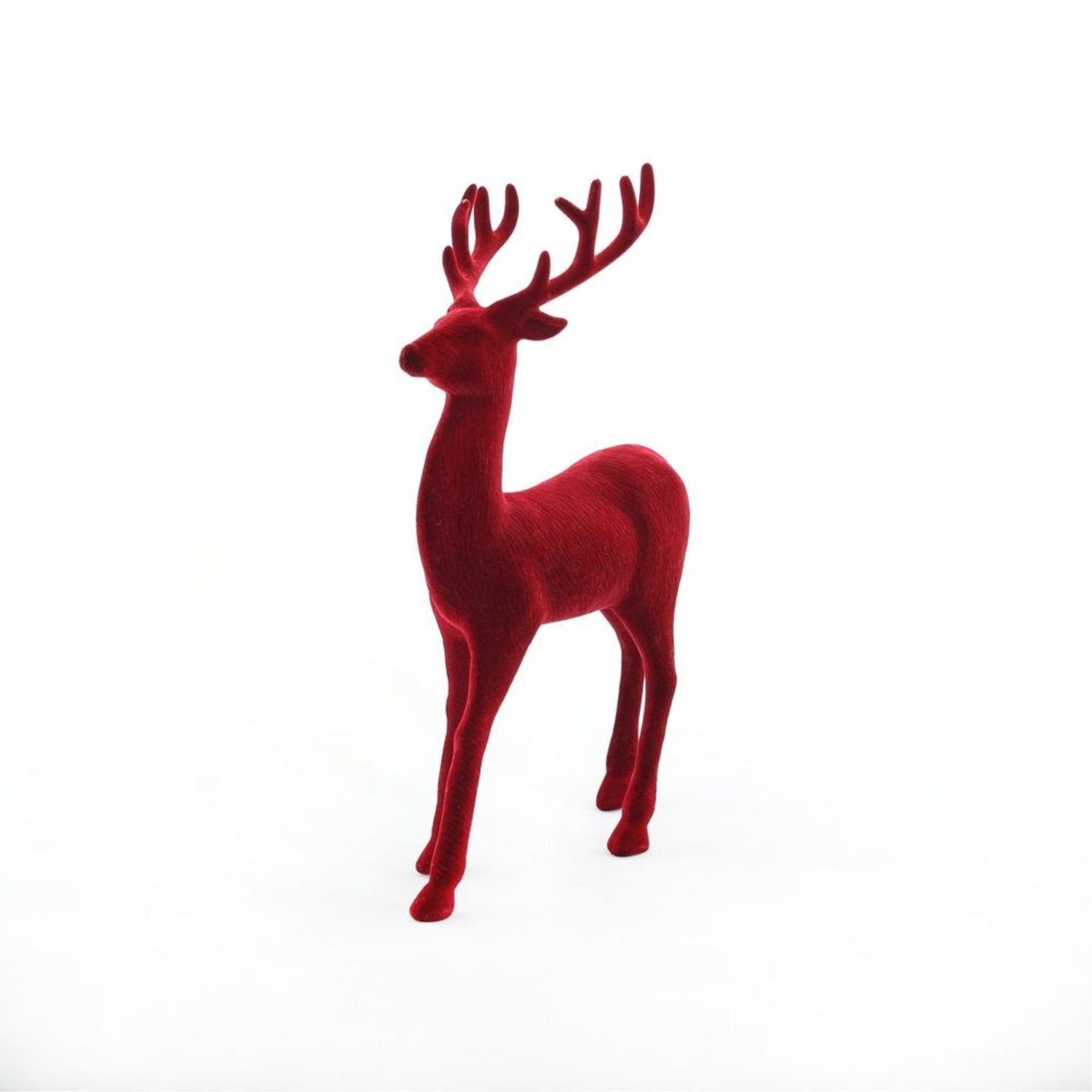 Kdmd Unisex Burgundy Flocked Reindeer- 32Cm - Image 2