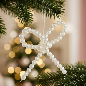 Pearl Beaded Bow Hanging Decoration