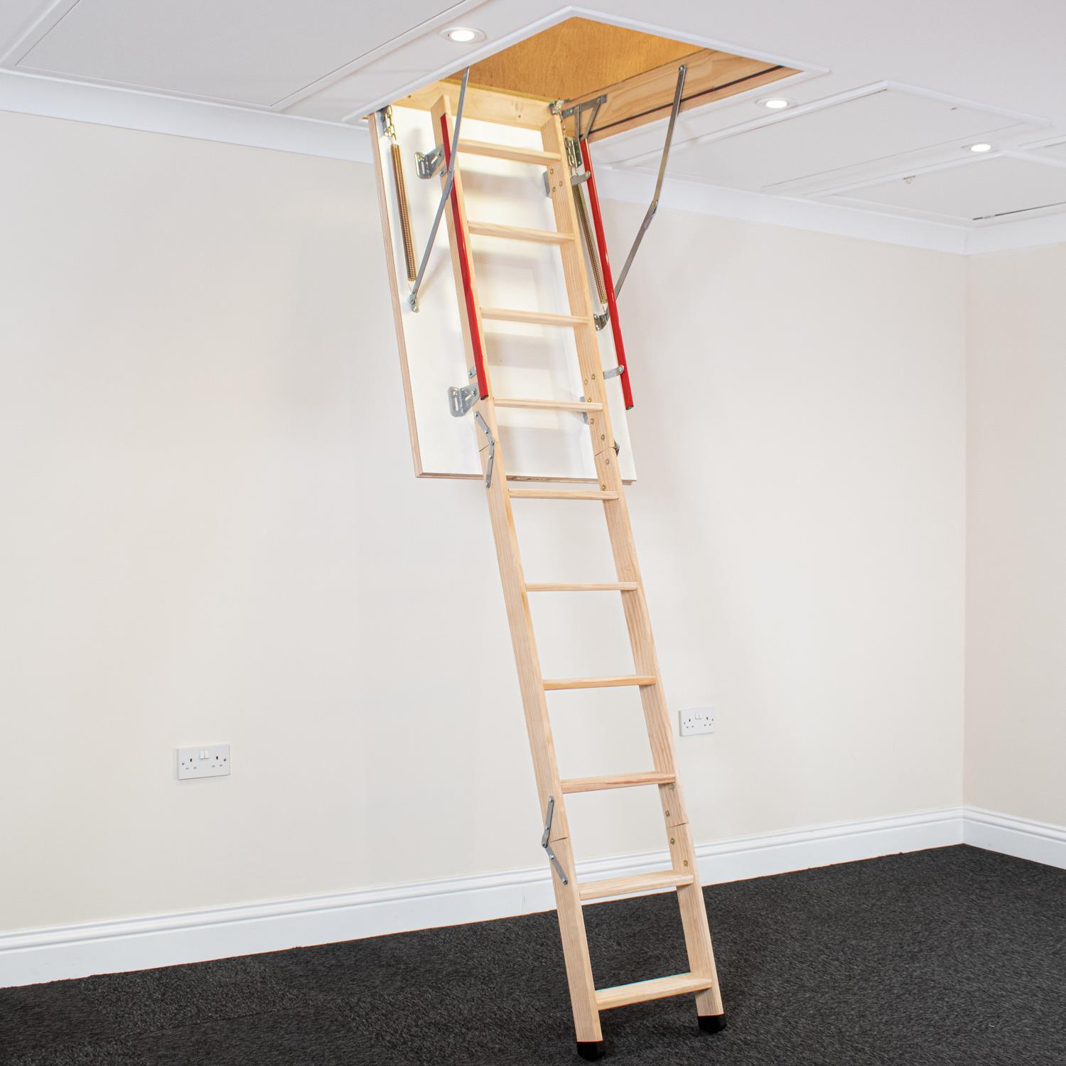 Bps Deluxe Wooden Loft Ladder - Brown / 33Kg