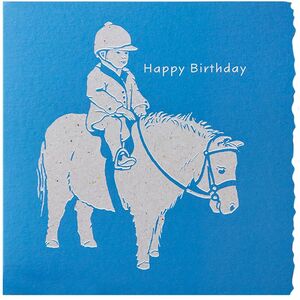 Deckled Edge Colour Block Pony Greetings Card A