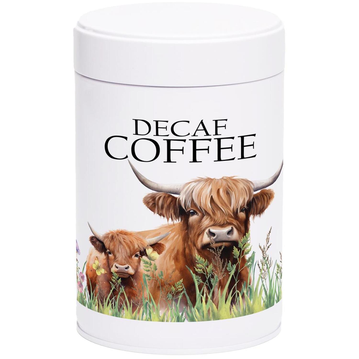 Purely Home Highland Cow & Calf Twist-Lid Kitchen Canister - Decaf Coffee - Image 3