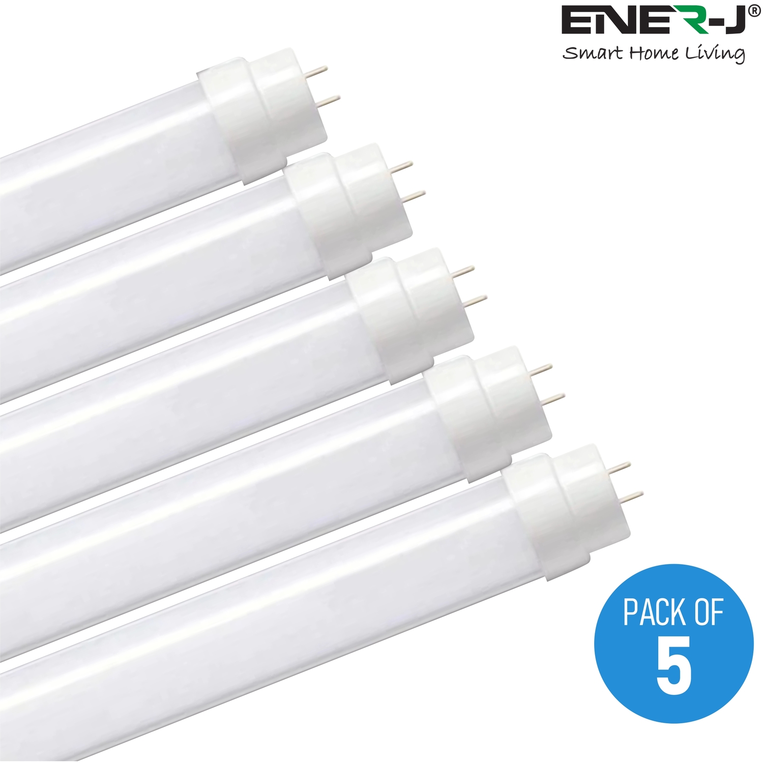 Ener-J Retrofit T8 22W 6000K Led Nano Plastic Tube 150Cm 5 Pack - Image 2