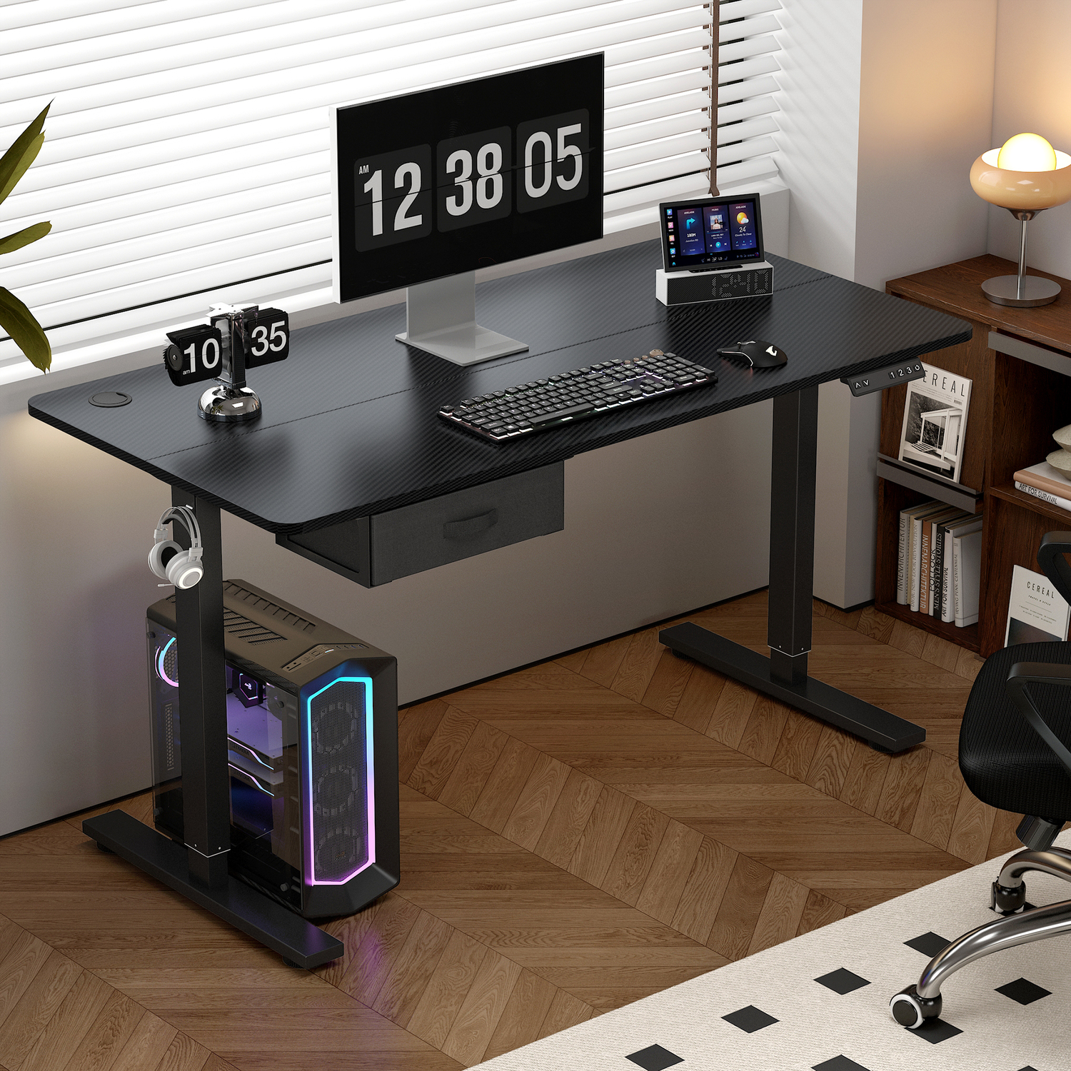 Rackhams Black Electric Desk Height Adjustable Standing/Sitting Computer Desk Easton 100Cm - Image 3
