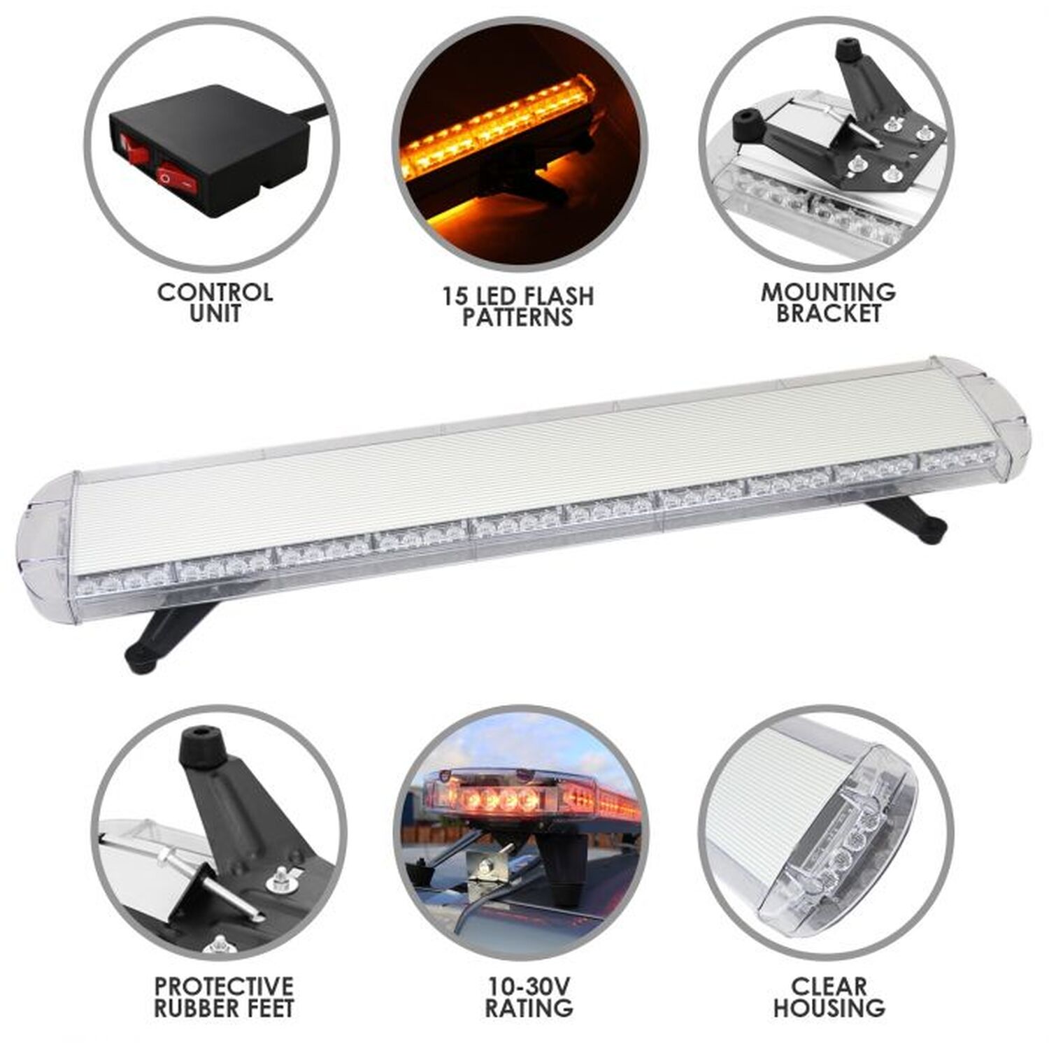 Amber Recovery Light 1200mm - White