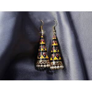 Meenakari Style Gold Plated Jhumka