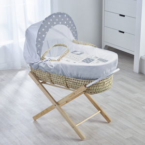 How Many Sheep Moses Basket with Folding Stand Natural