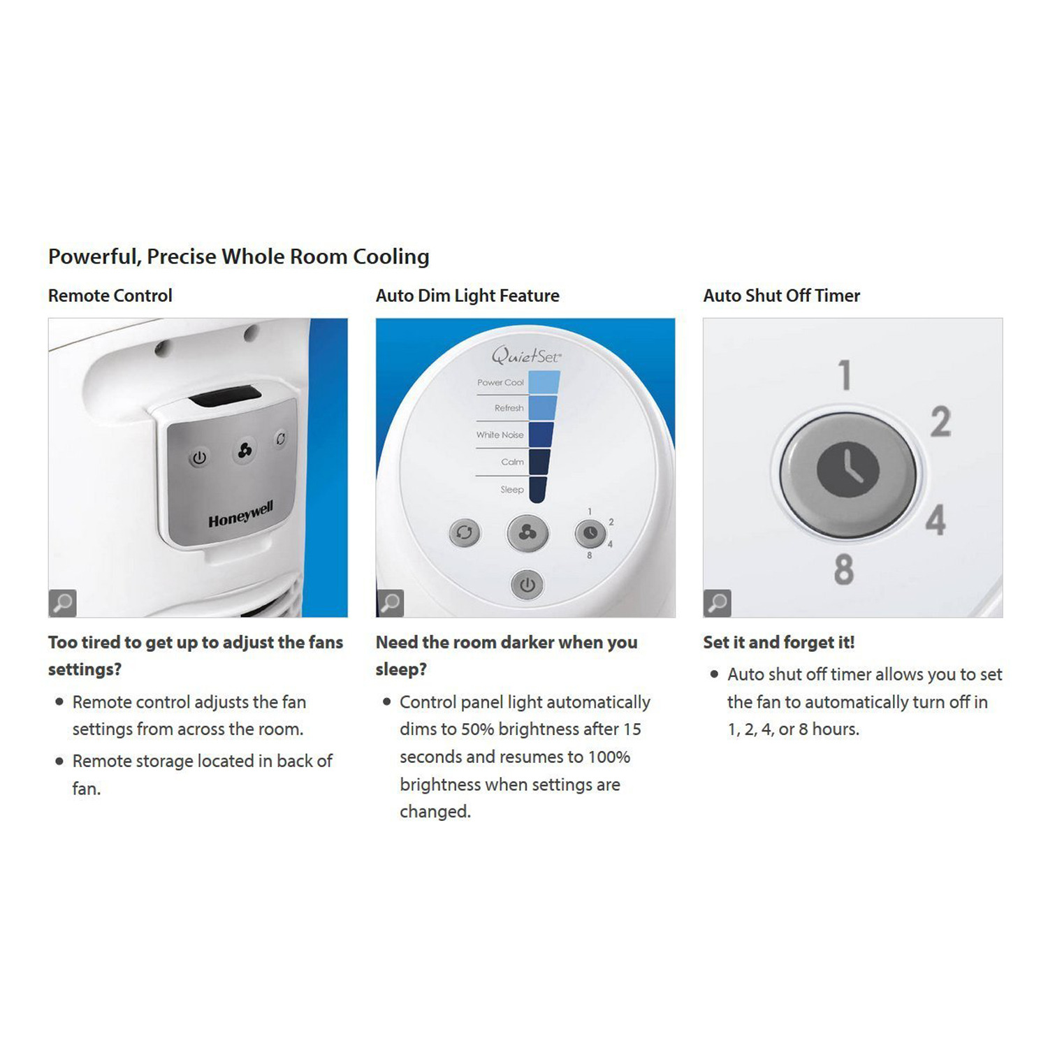 QuietSet Tower Fan with Remote Control in White