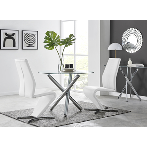 Selina Round Dining Table With Two Willow Chairs