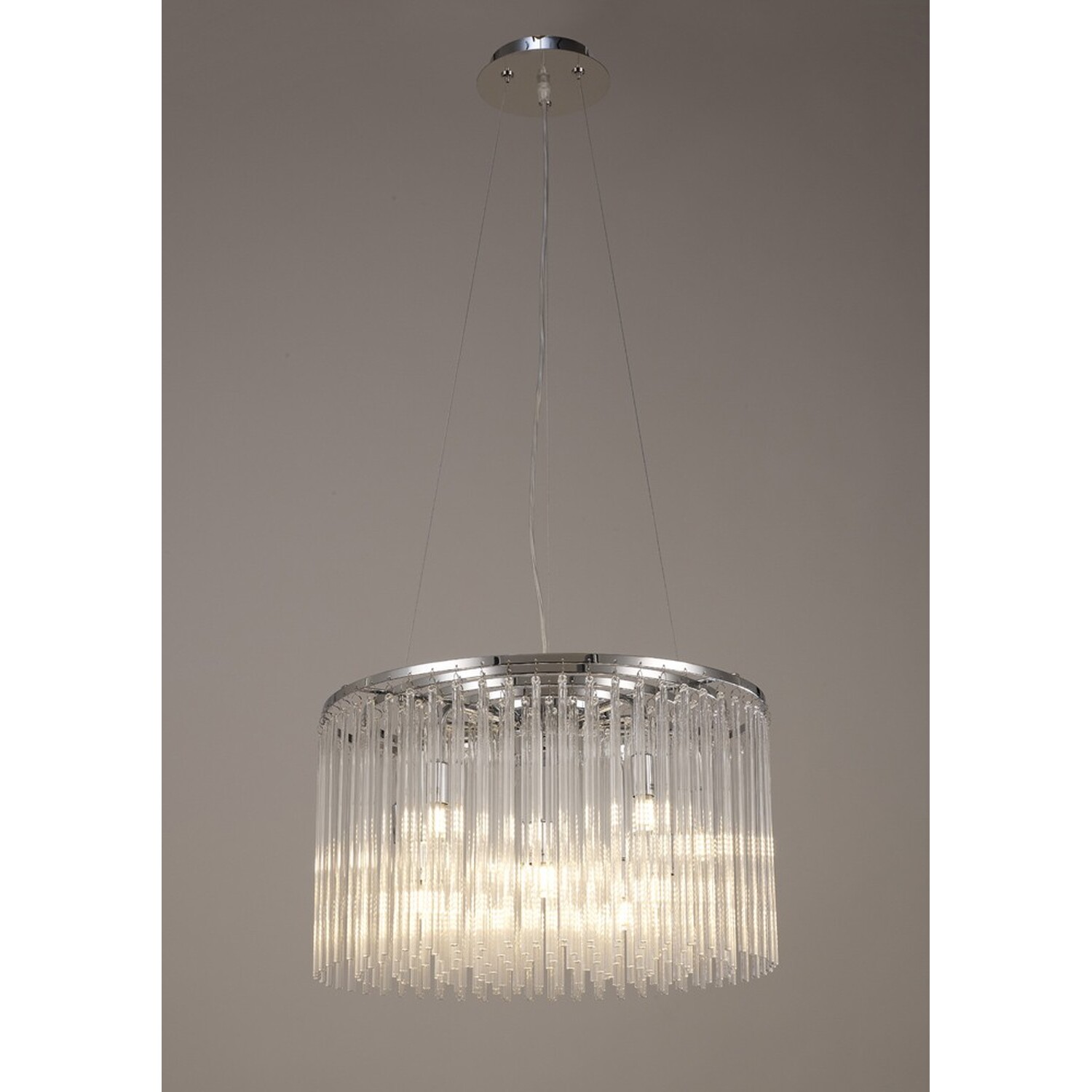 Zanthe Ceiling Pendant Round 10 Light Polished Chrome Clear Glass - Polished Chrome