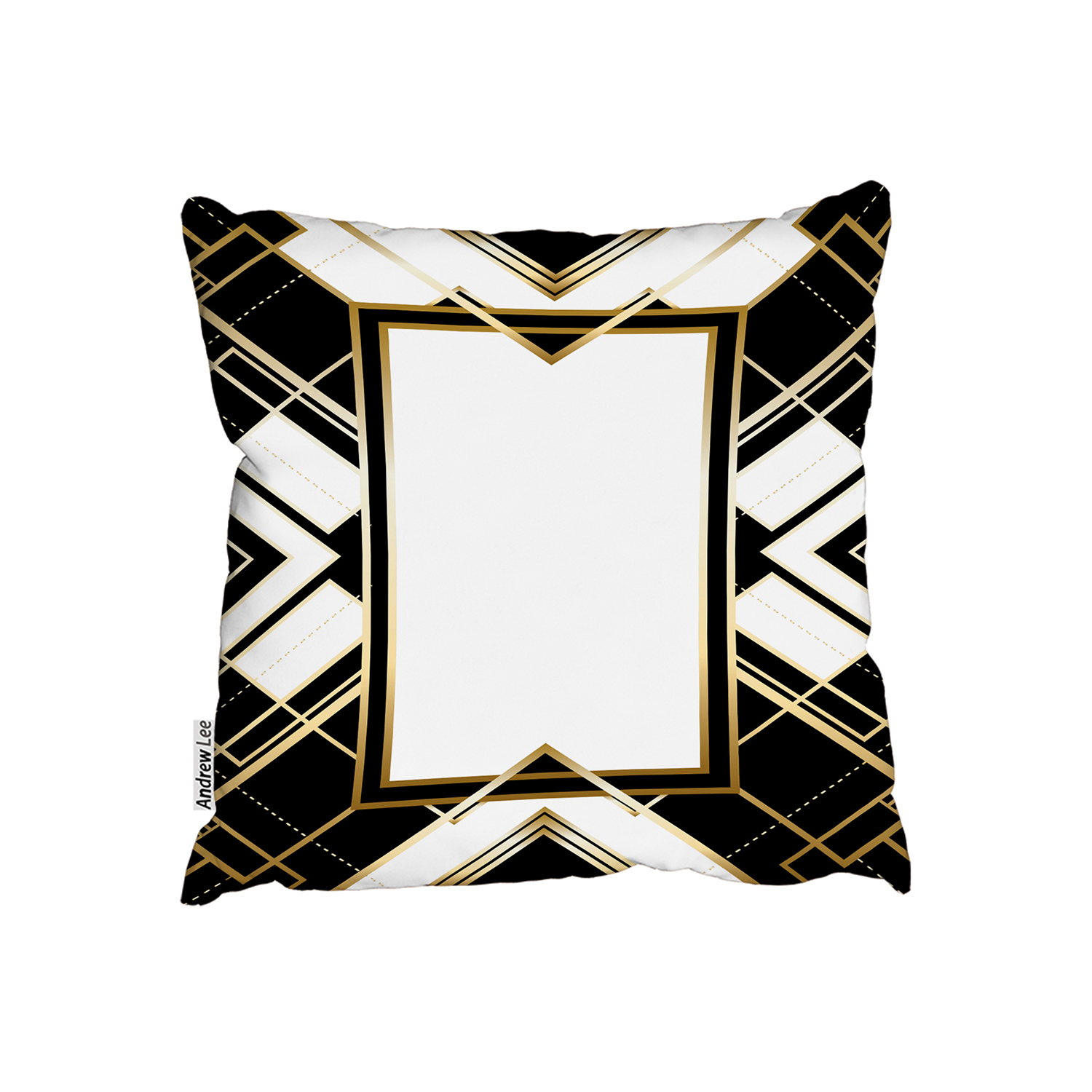 Art Deco Frame Cushion - Black / 60cm