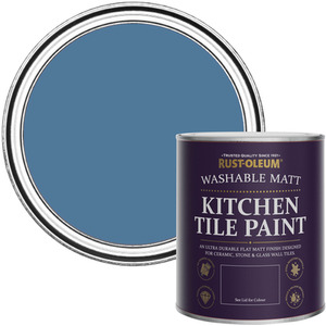 Rust-Oleum Kitchen Tile Paint Matt - Blue Silk 750ml