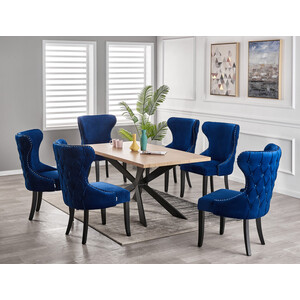 Royal Blue Mayfair Duke LUX Dining Set with a Table and Chairs Set of 6 shot 2489883
