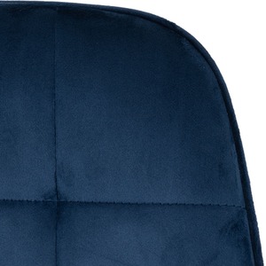 Medium Oak Effect and Blue velvet Quebec Straight Edge Dining Table with Lukas Chairs shot 2503071