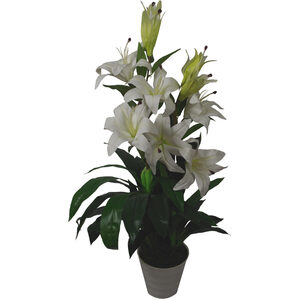 Artificial Lily Stargazer Style Lillies Plant Large flower White