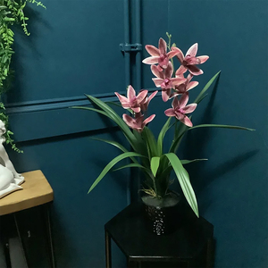 Dark Pink Artificial Orchid in Ceramic Planter