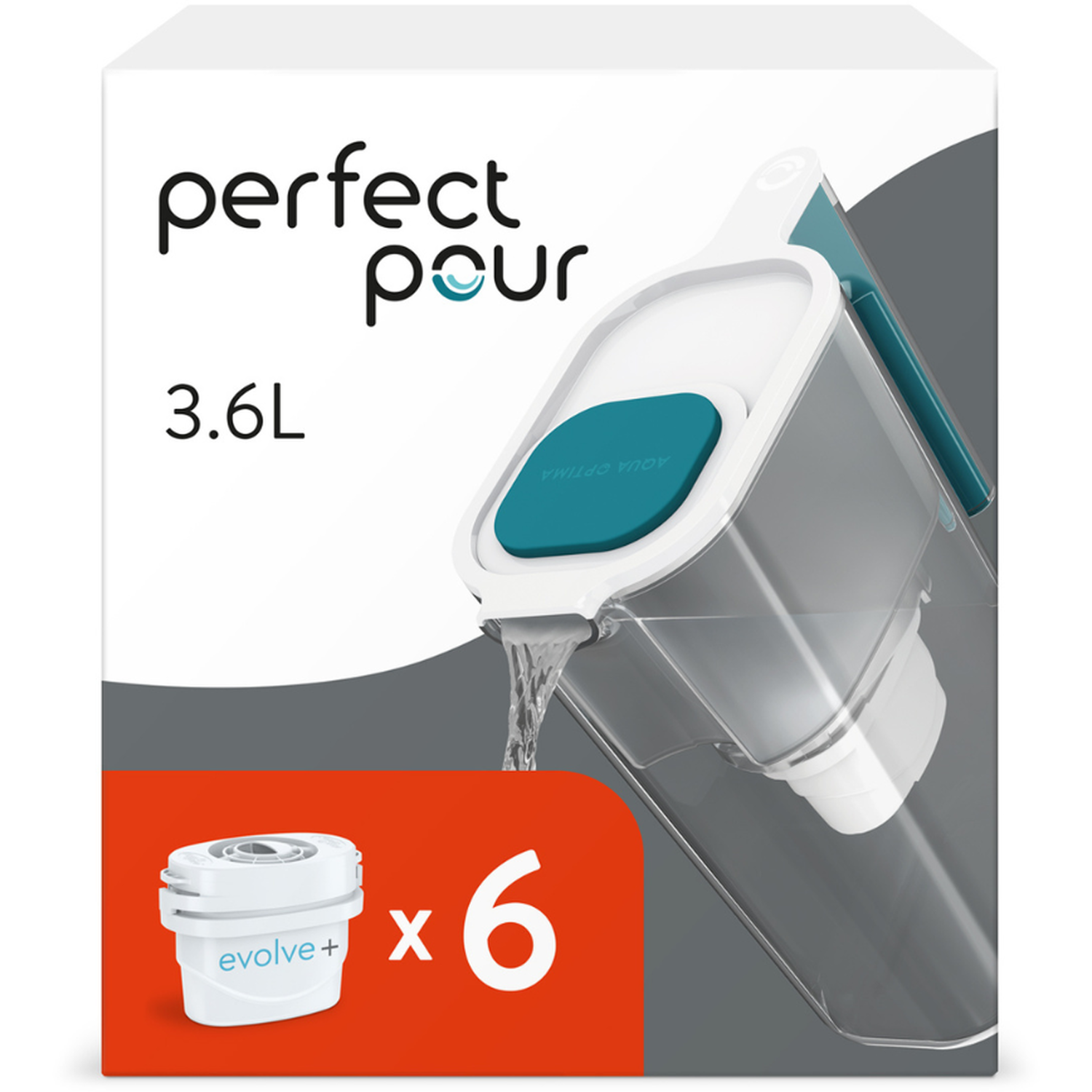 Image of Perfect Pour 3.6L Water Filter Jug - Blue / 6 pack