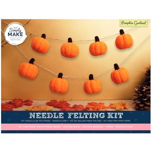 Needle Felting Halloween Craft Kit, Pumpkin Garland