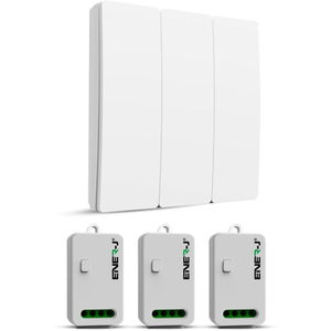 3 Gang Wireless white Kinetic Switch 3 500W RF receiver