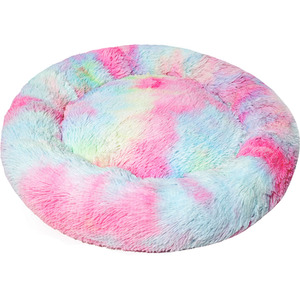 Fluffy Pet Bed Donut Rainbow