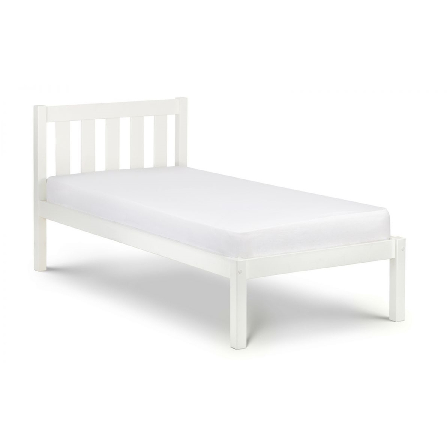 Solid Pine Low Foot End Bed - Surf White Single
