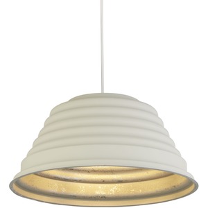 White Metal Ridged Ceiling Shade