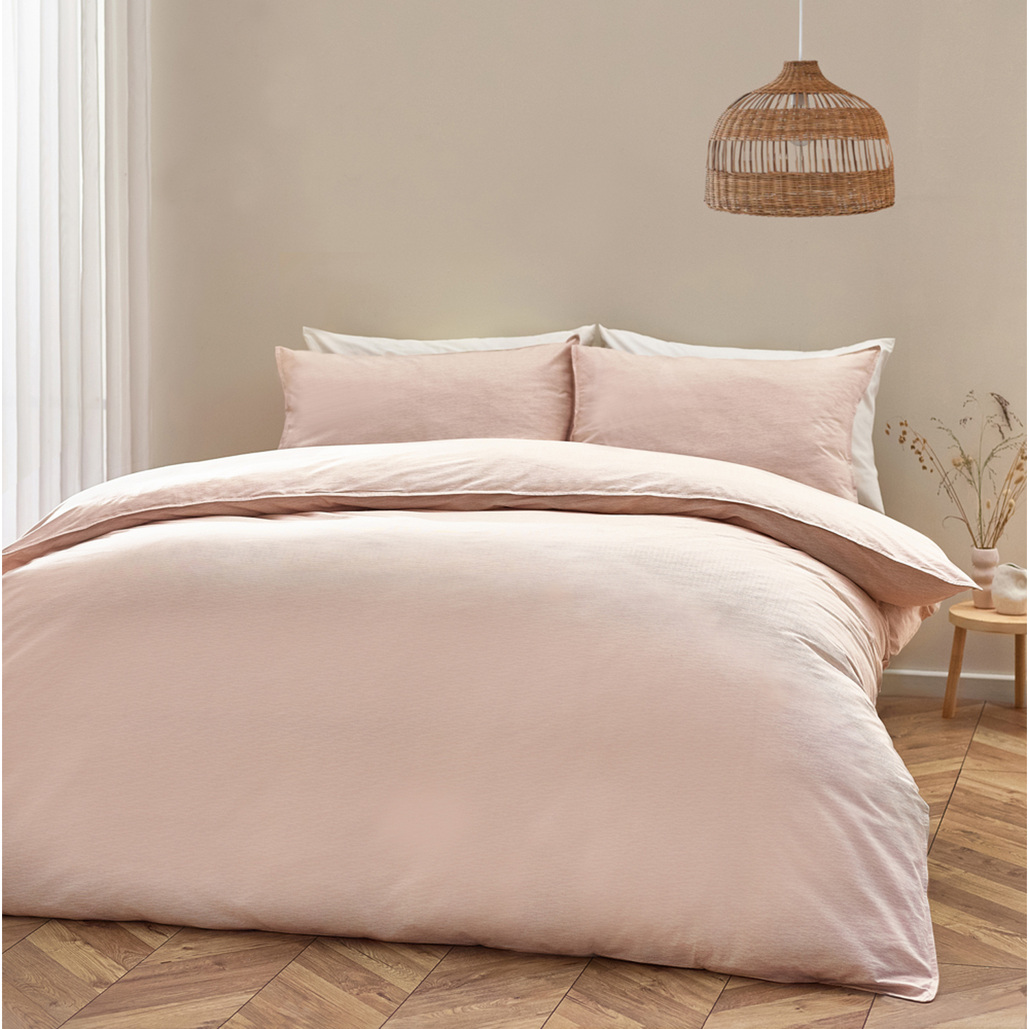 Heaton Stipe Cotton Duvet Cover Set - Baked Earth Double