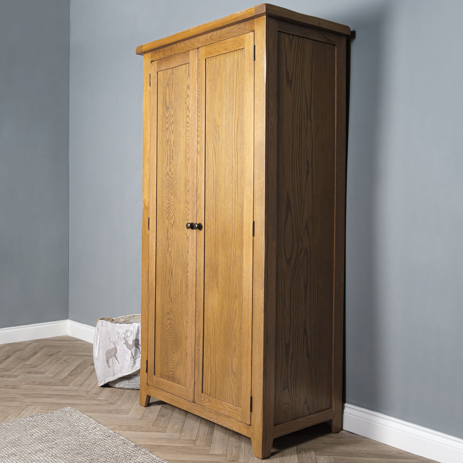 Small Rustic Wardrobe Rustic Oak 2 Door All Hanging Wardrobe