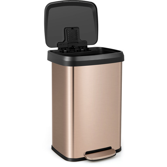 50L Step Trash Can Stainless Steel Garbage Bin