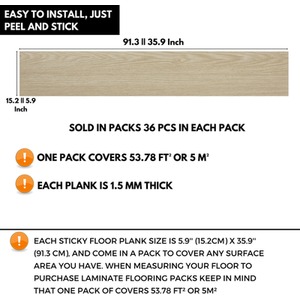 Oak Self-Adhesive Floor Planks Pack of 36 Vinyl Flooring  shot 5717991
