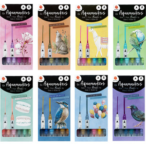Pack of 6 Twin Tip Aqua Markers