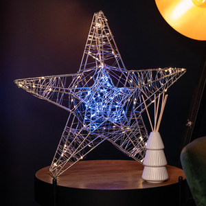 Light up Double Star Silhouette Christmas Decoration with 240 White LEDs