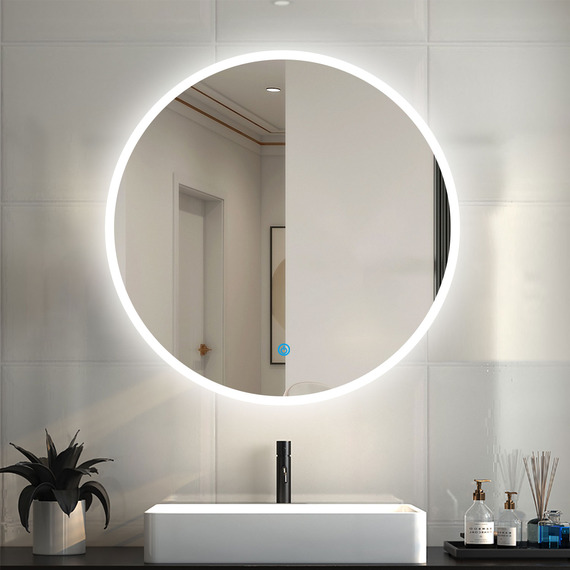 Dimmable Circle Bathroom Mirror with 3 Colours Lights