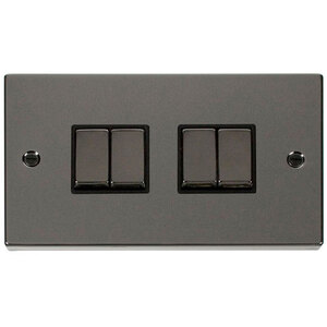Black Nickel 10A 4 Gang 2 Way Ingot Light Switch
