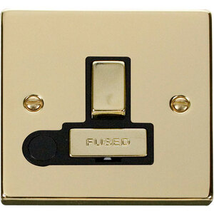 Polished Brass 13A Fused Ingot Connection Unit Switched With Flex