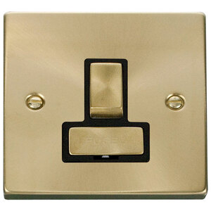 Satin  Brushed Brass 13A Fused Ingot Connection Unit Switched