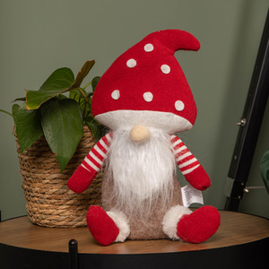 Sitting Christmas Gonk with Mushroom Hat
