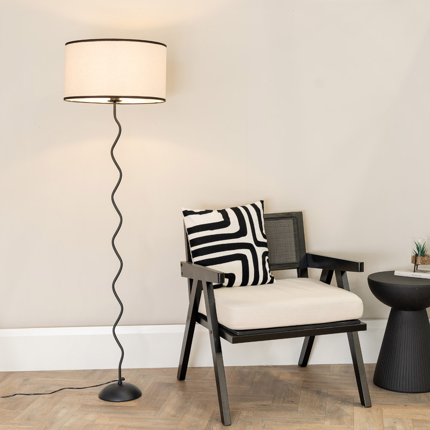 Image of Wiggle Stem Floor Lamp with Linen&hellip;