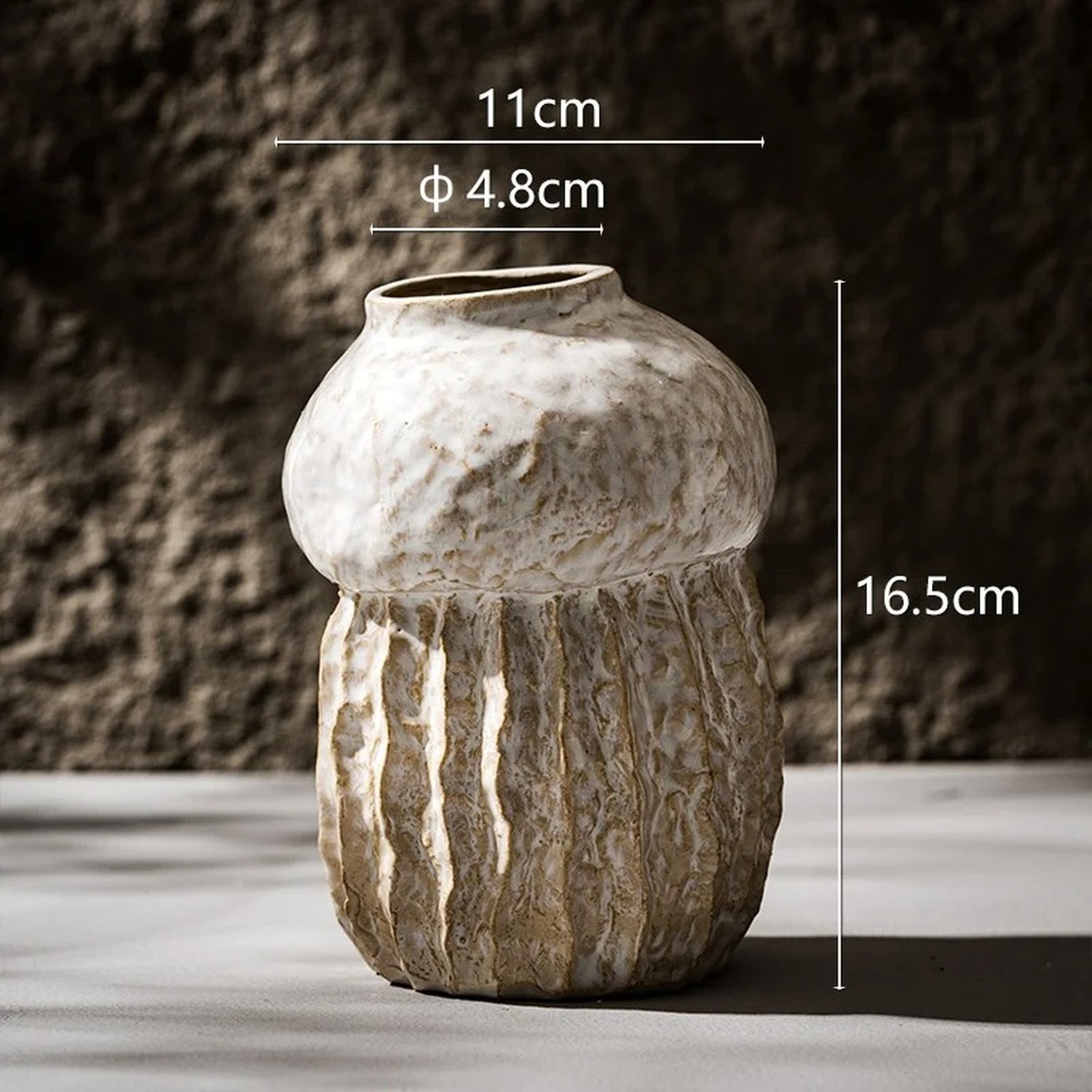 Small Handmade Textured Glaze Ceramic Vase - White