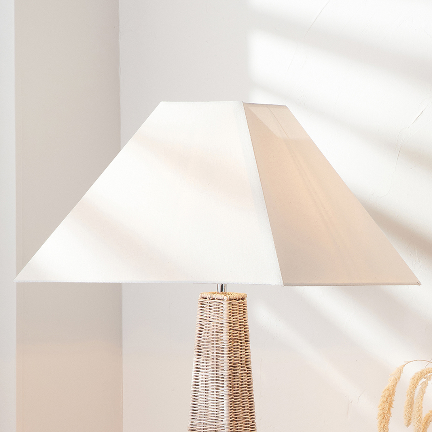 Image of 35cmCotton Tapered Square Lamp Table and&hellip;