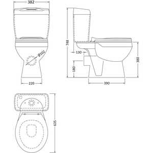 Toilet Pan Cistern Seat 1 Tap Hole Basin Full Pedestal 550mm